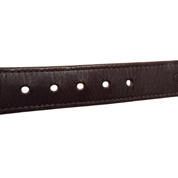 Boater Belt Elastic & Leather Dark Blue Solid Nickel Brass Buckle - Picture 8 of 8